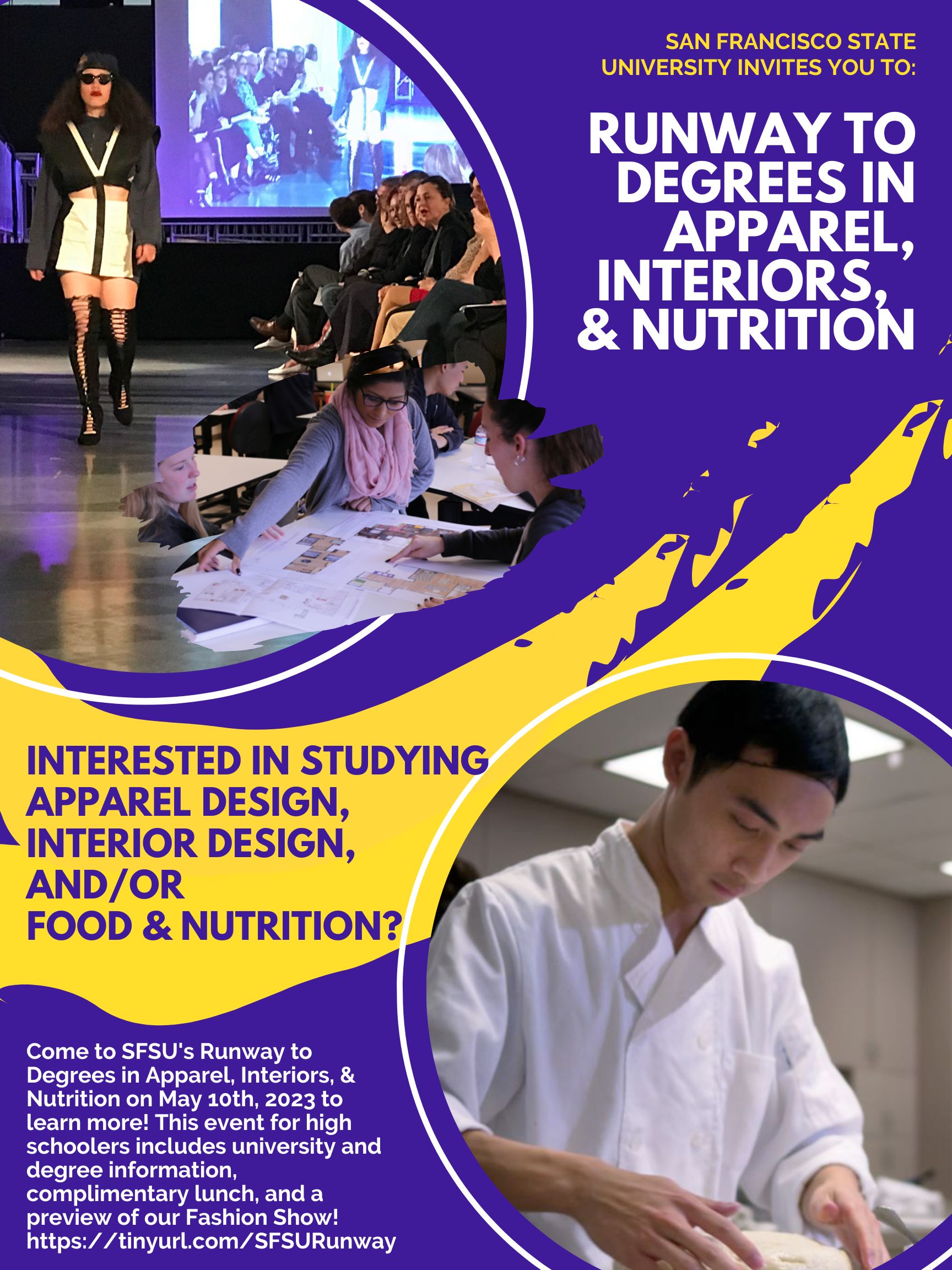 Runway to Degrees in Apparel, Interiors, & Nutrition flyer